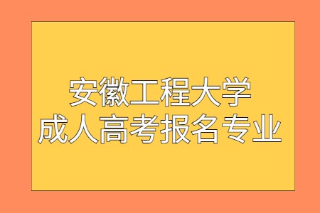 安徽工程大學成人高考報名專業
