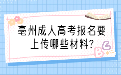 亳州成人高考報(bào)名要上傳哪些材料